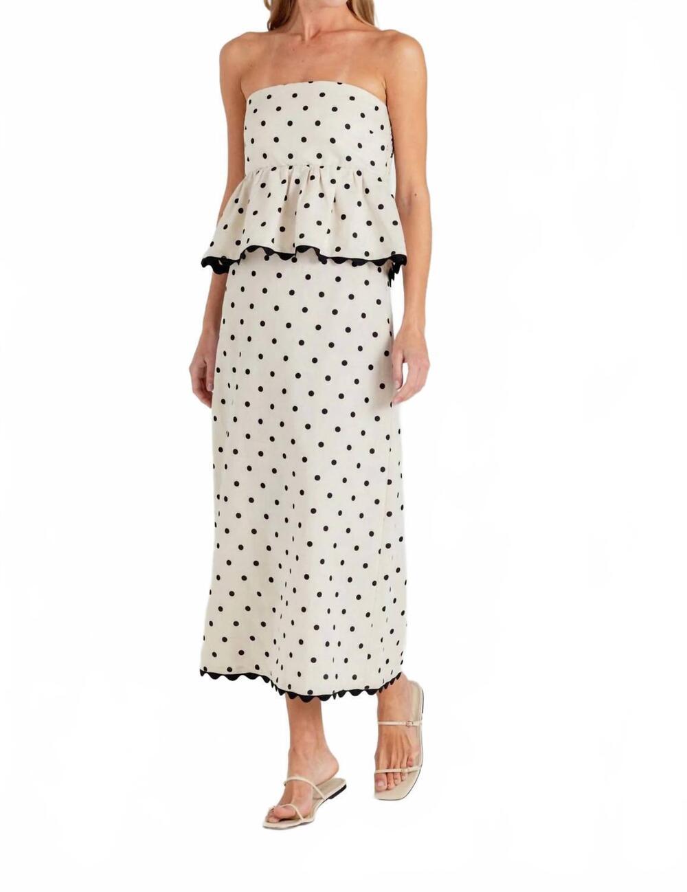 NEW SUNDAYS polka dot alden maxi skirt in brown